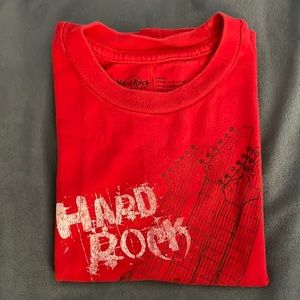 Hard Rock Cafe Amsterdam Red Tshirt for Youth Boys Fit Small